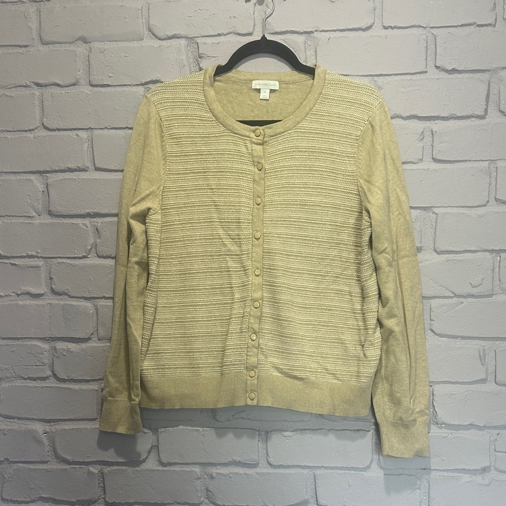 NWOT Charter Club Cream Button-Up Cardigan size XL